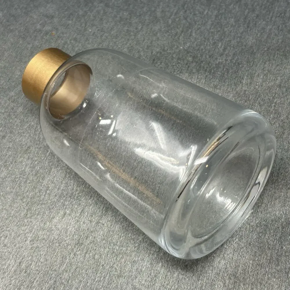 Clear Glass Bud Vase Gold Ribbon Top Small 6